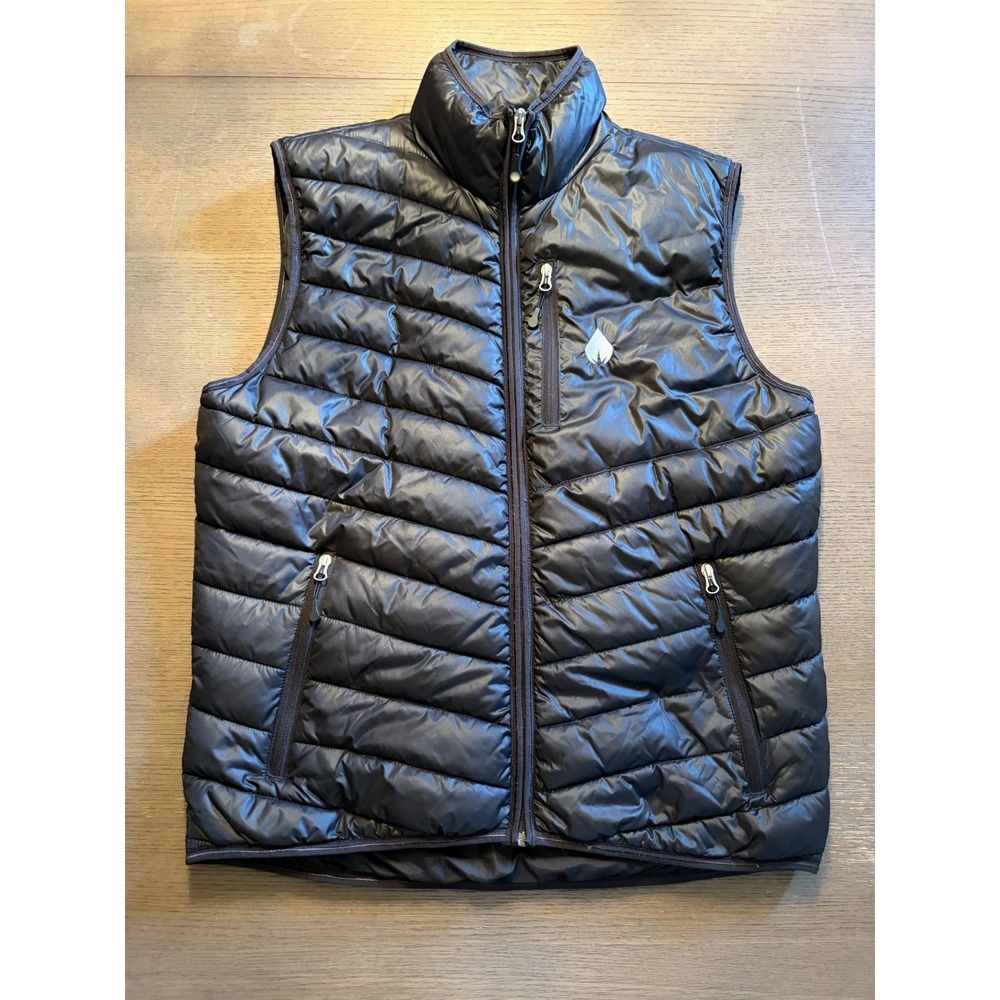 Clique Mens Puffer Vest Brown Quilted Full Zip Sleeveless Jacket Espresso L